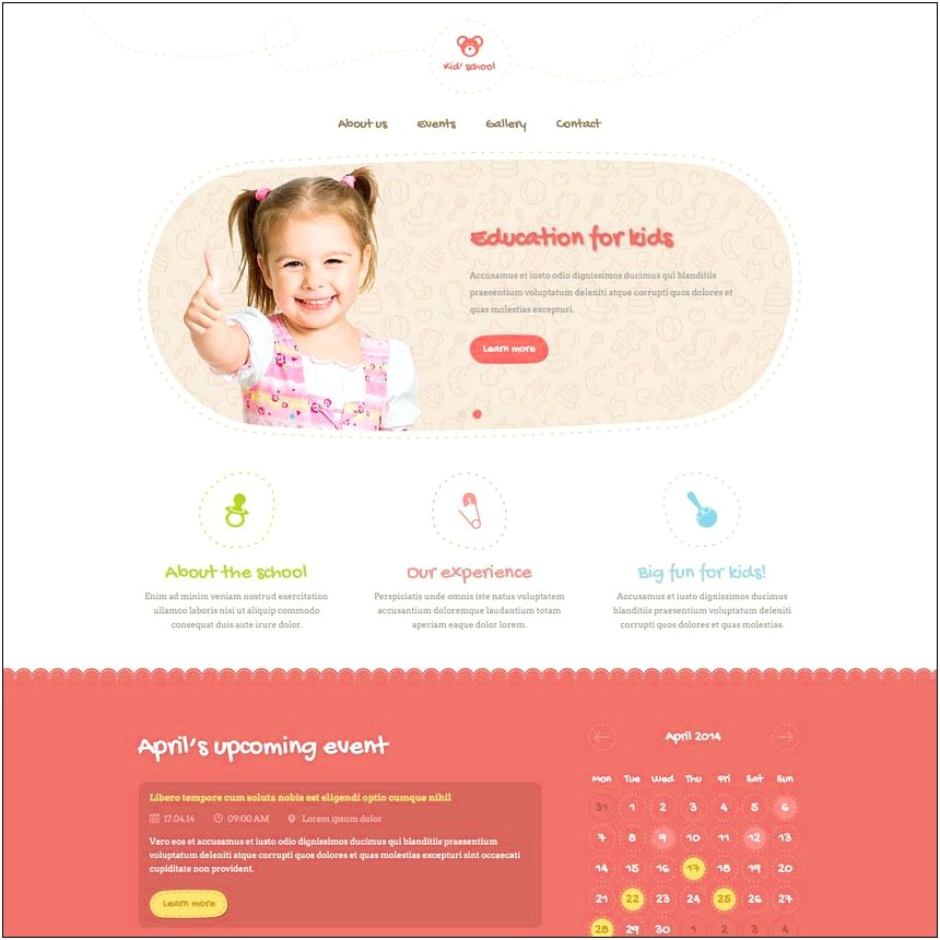 Kiddo Educational School Bootstrap Web Template Free Download