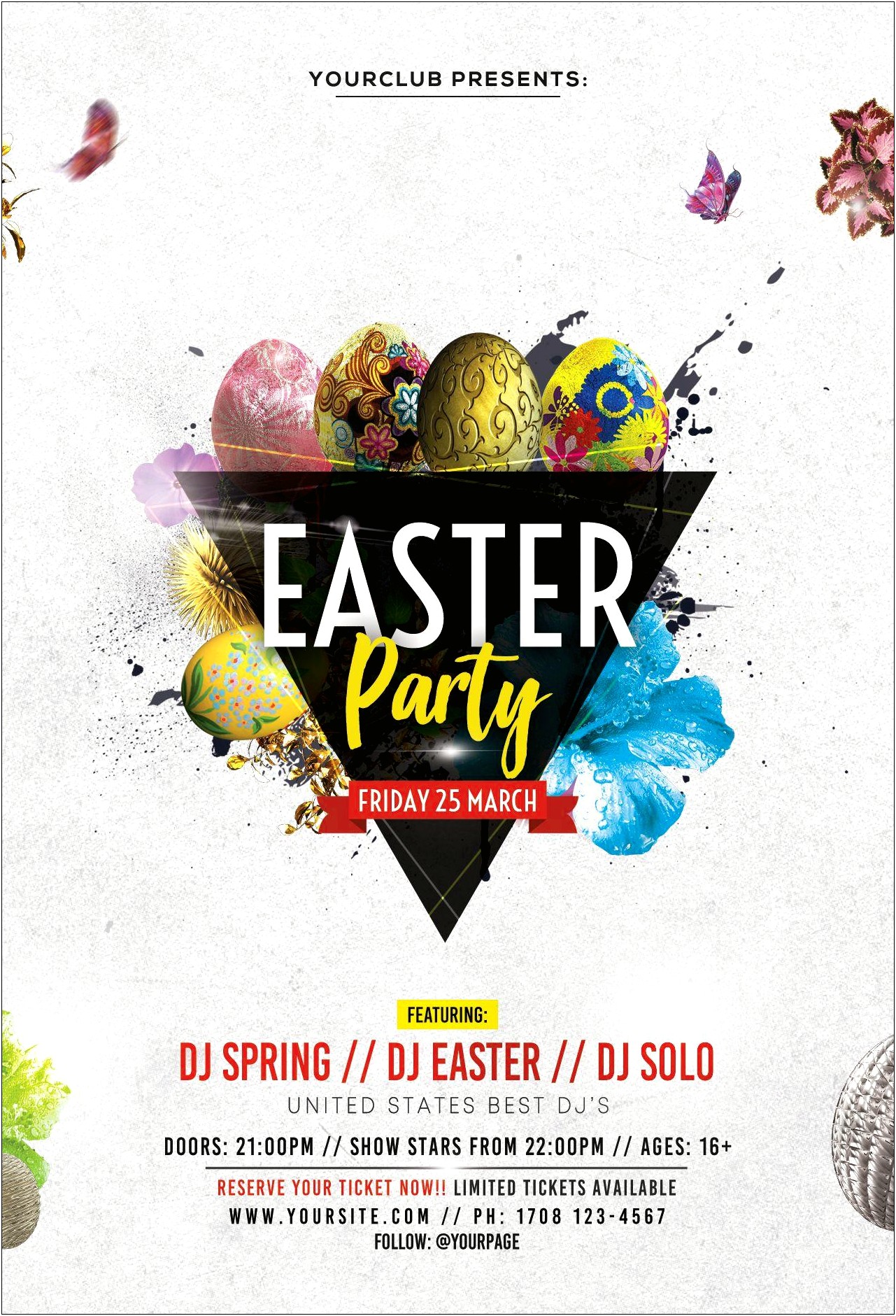 Kids Easter Party Flyer Template Free Word