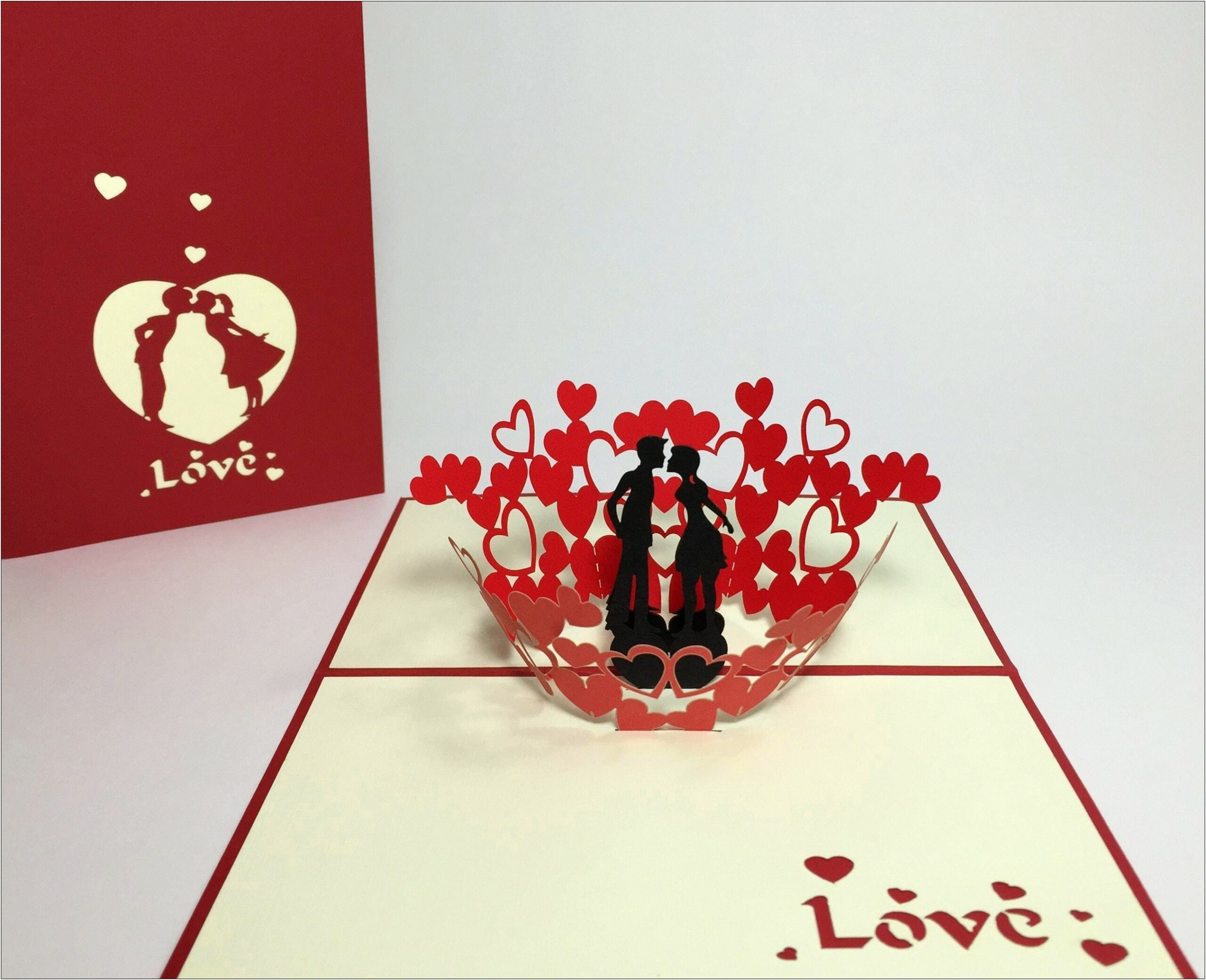 Kissing Couple Pop Up Card Template Free