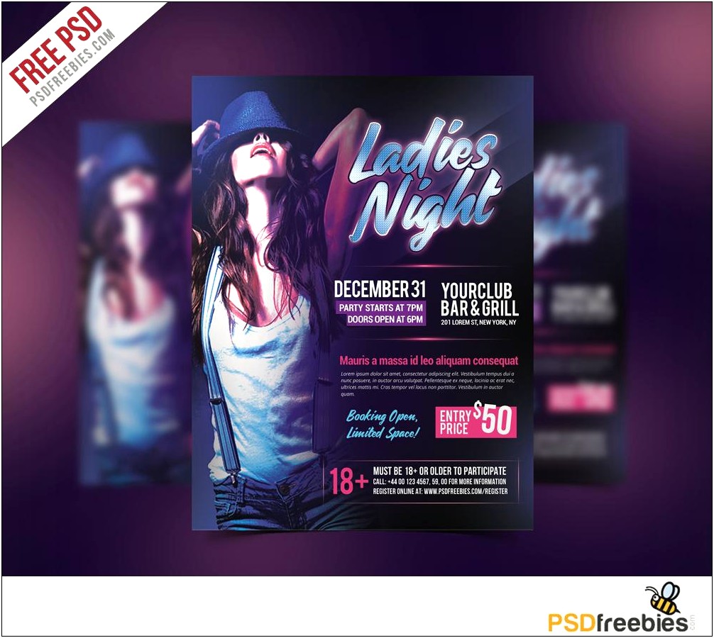 Ladies Night Out Flyer Template Free