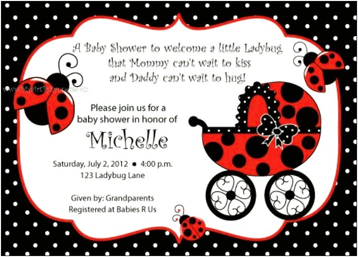 Ladybug Baby Shower Invitation Template Free