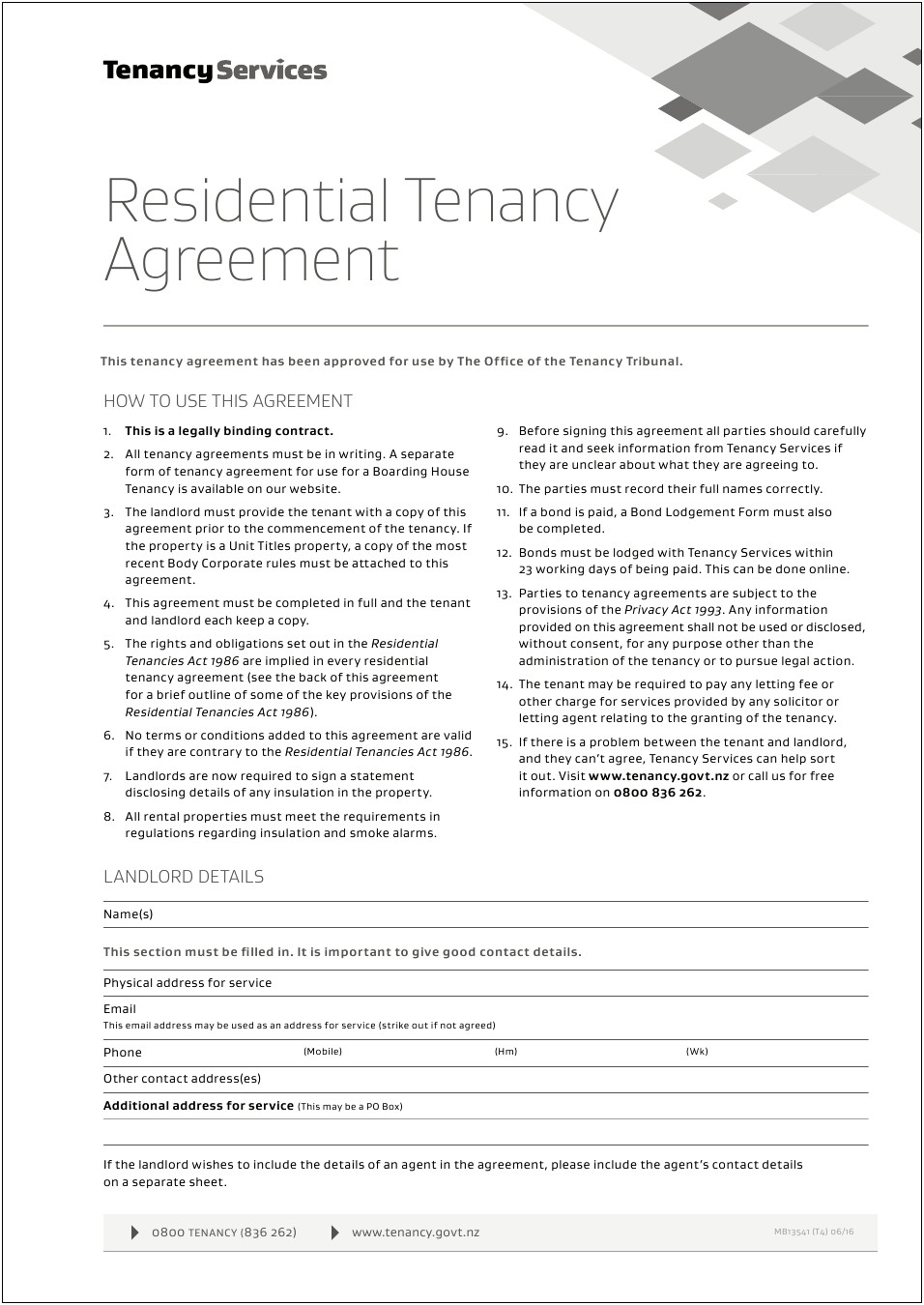 Land Lease Agreement Template Free Nz