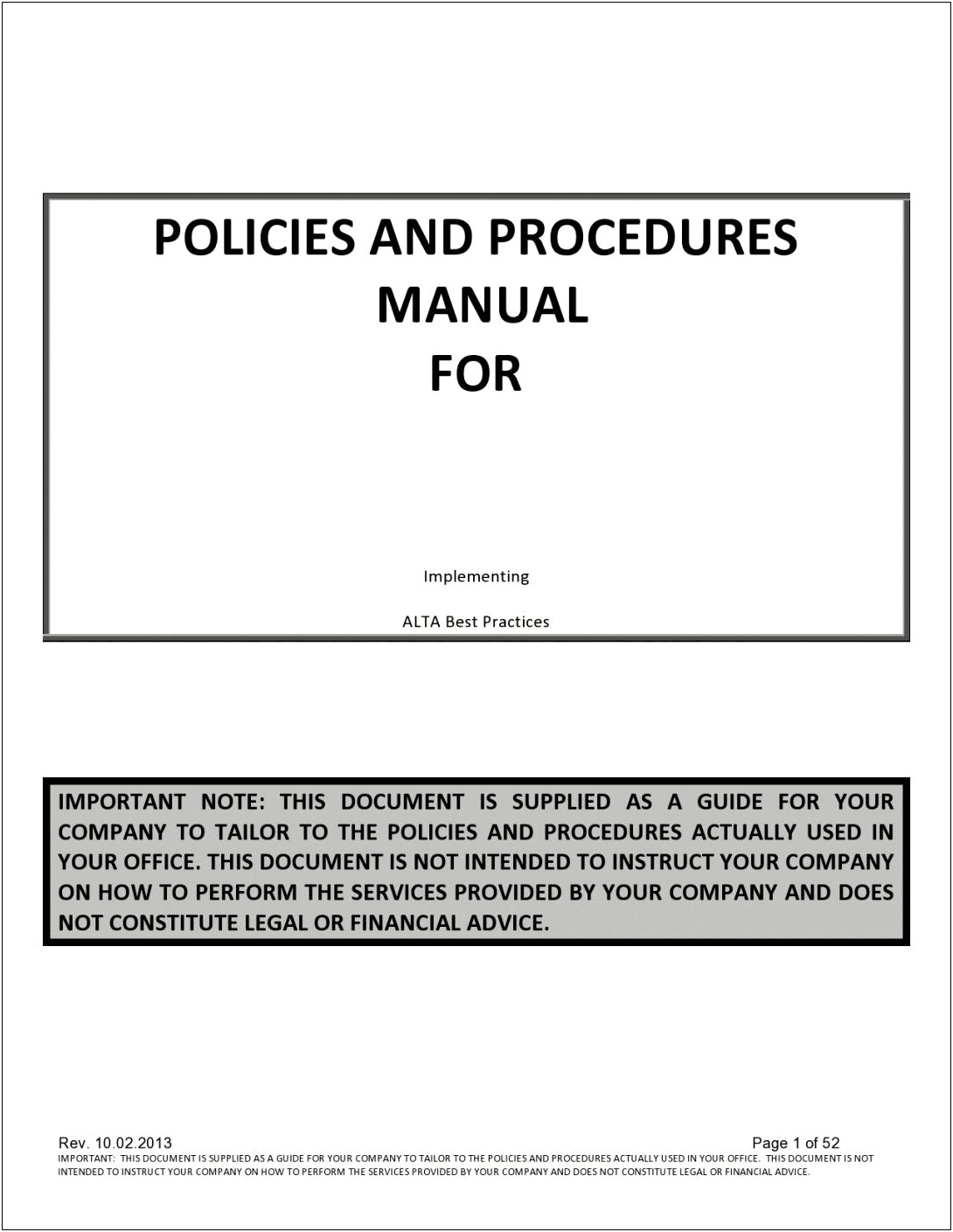 Law Office Procedures Manual Template Free