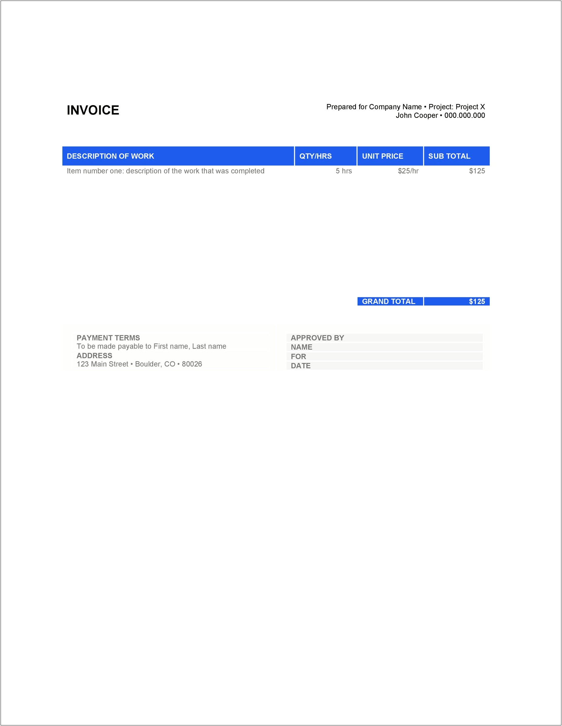 Legal Invoice Template In Excel Free Download