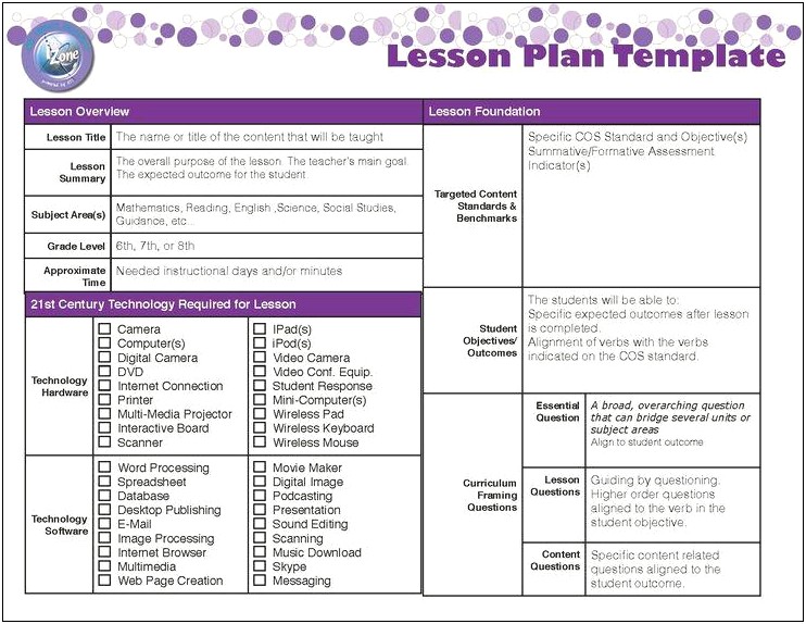 Lesson Plan Template Free Download For Computers