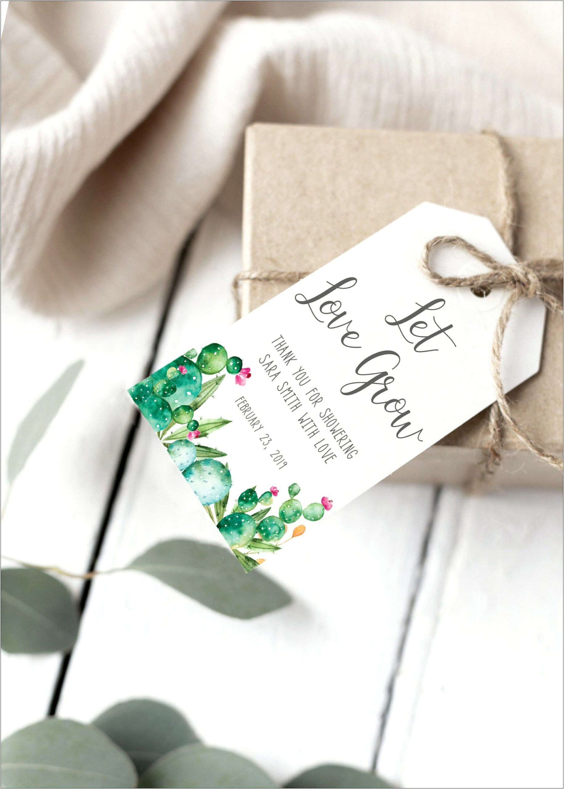 Let Love Grow Free Template Favors Card
