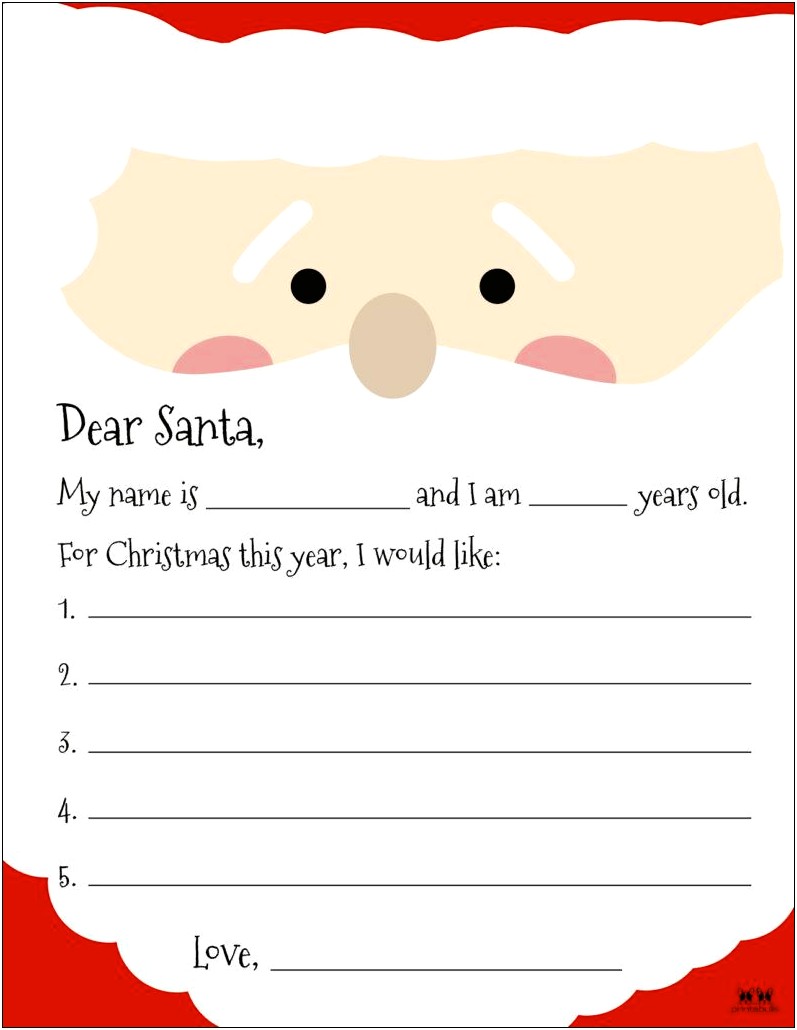 Letter From Santa Template Pdf Free