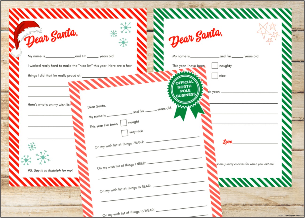 Original Santa Claus Letter Template Printable Free