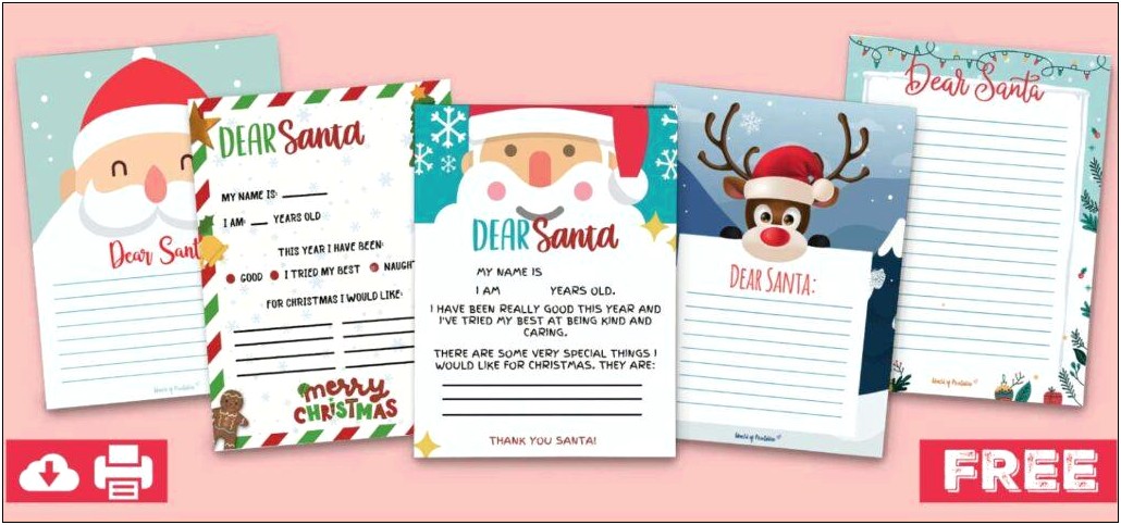 Letters To Santa 2016 Templates Free Printable