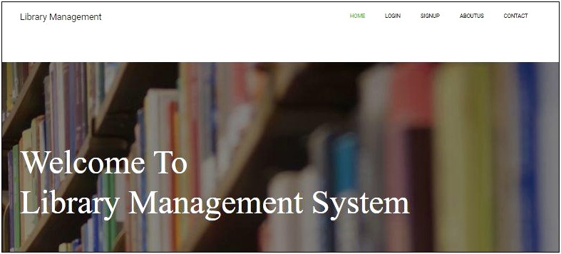 Library Management System Template Free Download In Jsp