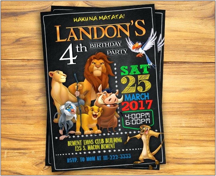 Lion King Baby Shower Invitation Templates Free