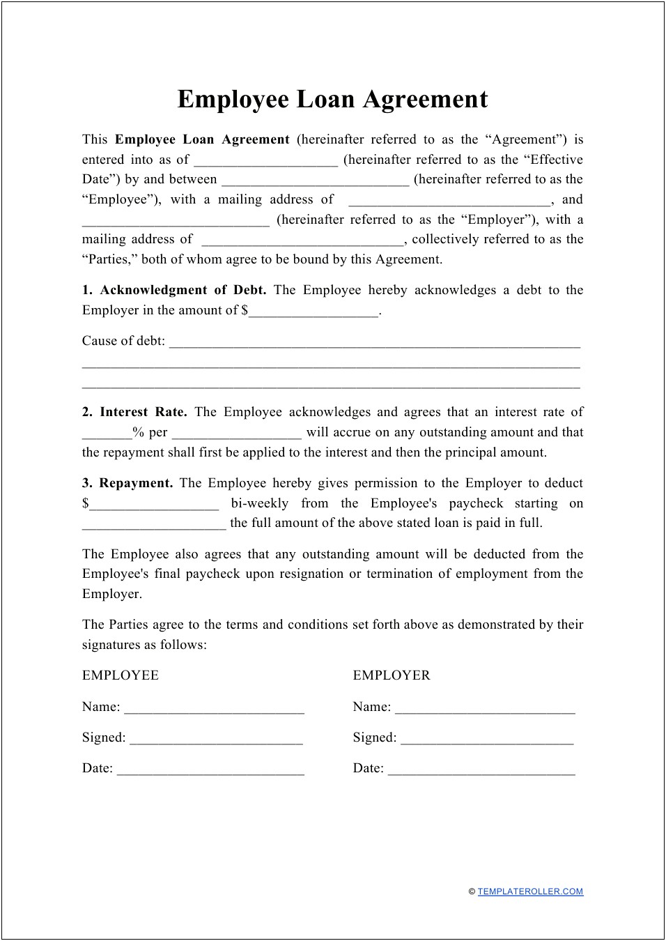 Loan Agreement Template Free Download South Africa