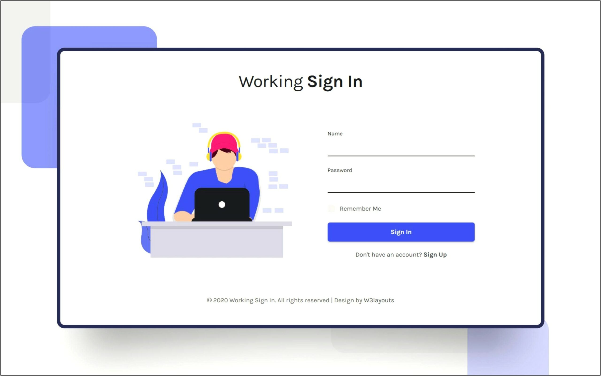 Login Page Design Templates In Html Free Download