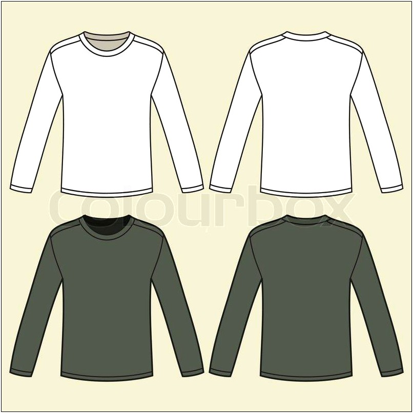 Long Sleeve T Shirt Template Vector Free