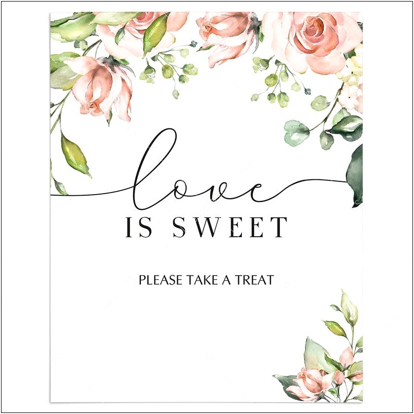 Love Is Sweet Take A Treat Template Free