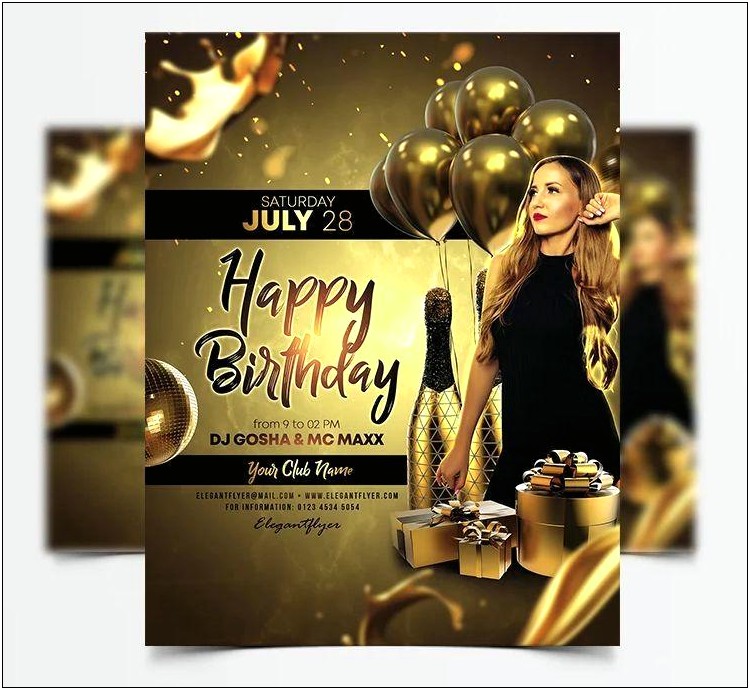 Luxury Birthday Party Free Psd Flyer Template