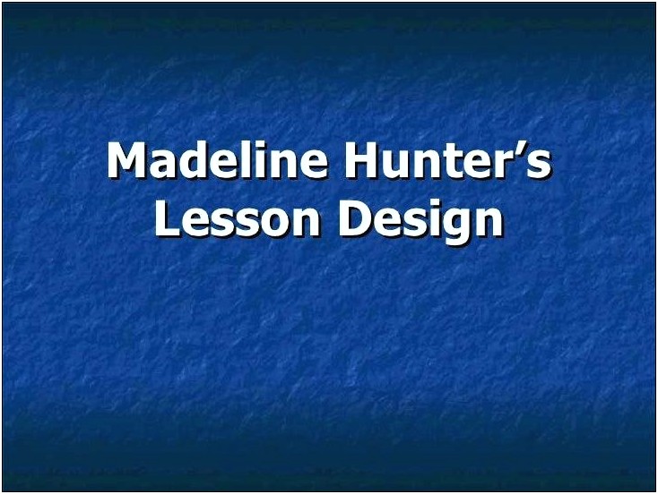Madeline Hunter Lesson Plan Template Free Printable