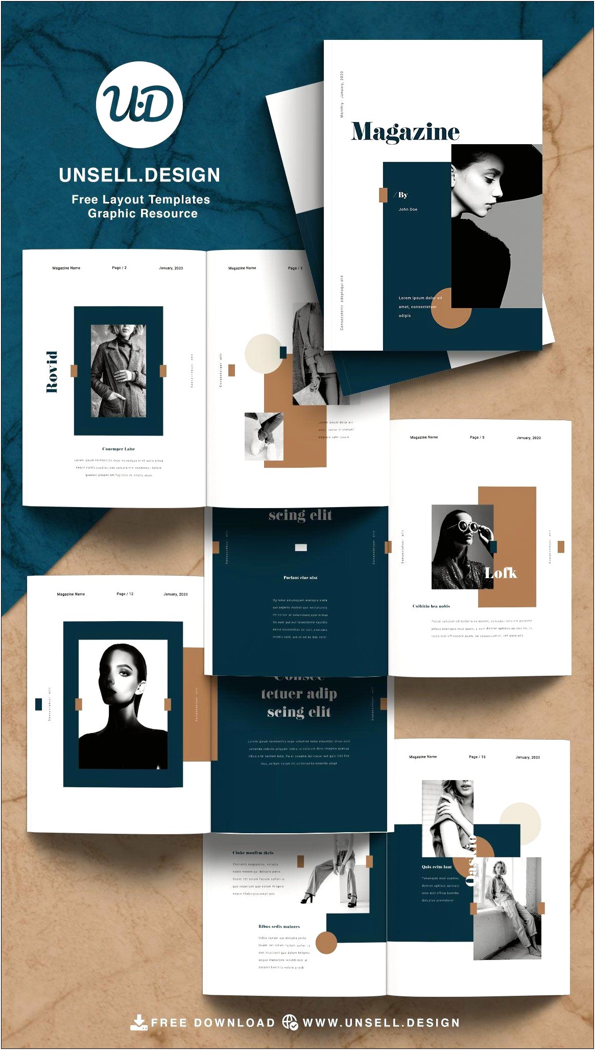 Magazine Layout Design Template Free Download