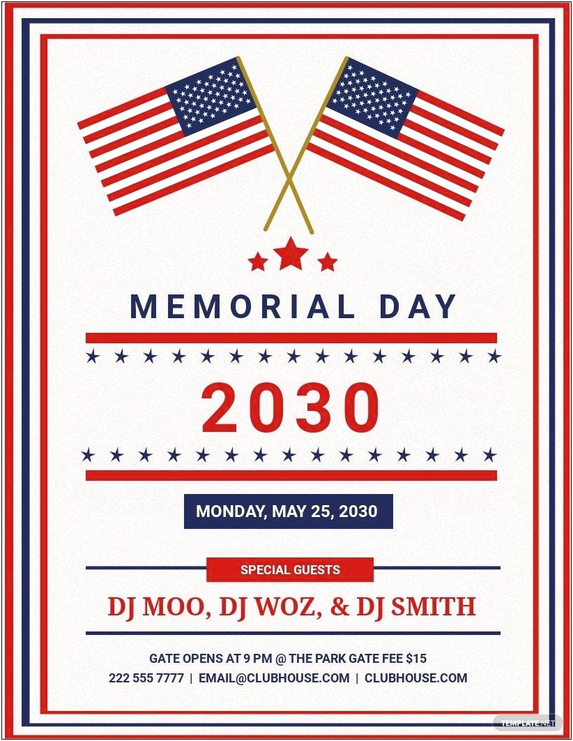 Memorial Day Closed Sign Template Free