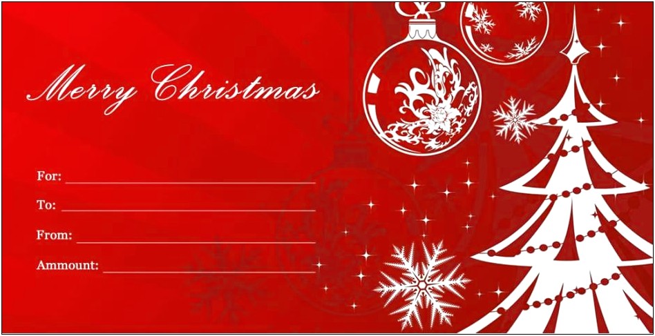 Merry Christmas Gift Certificate Templates Free
