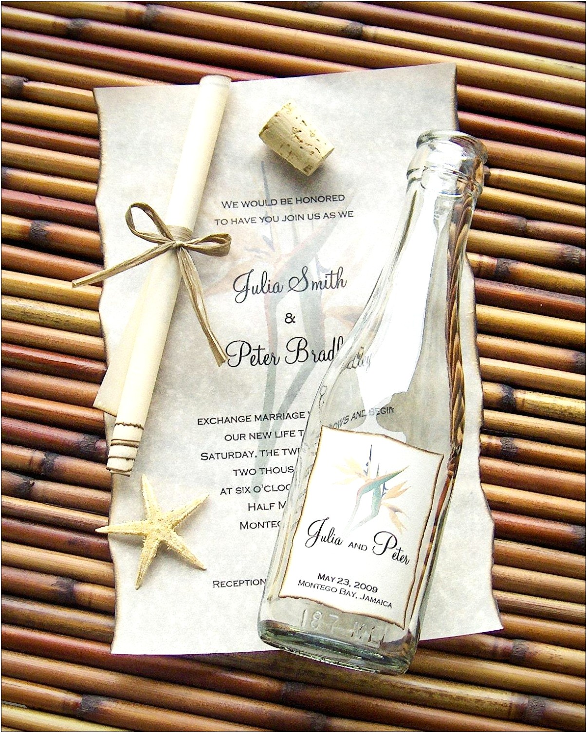 Message In A Bottle Wedding Invitation Kit