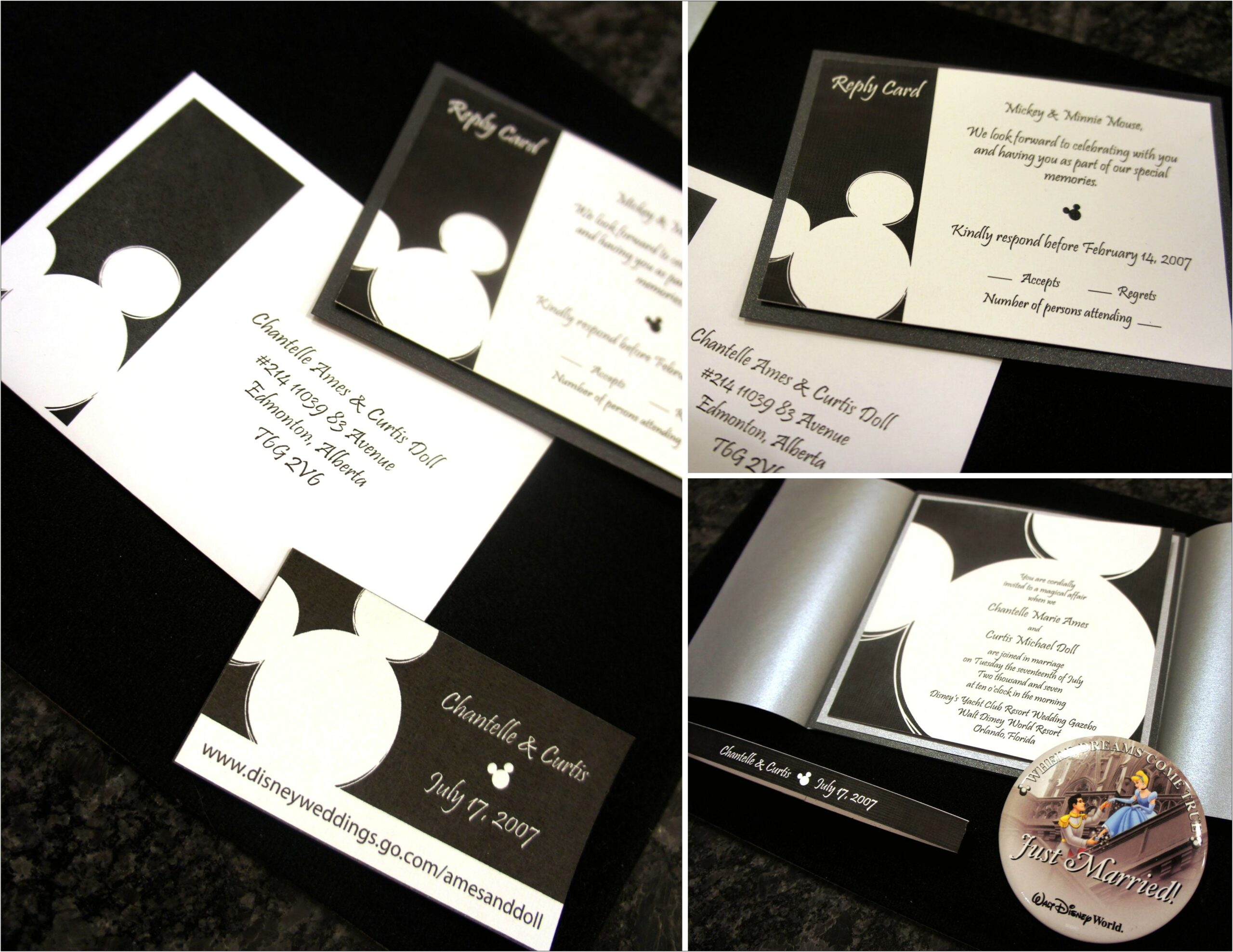 Mickey Mouse Address For Wedding Invitations