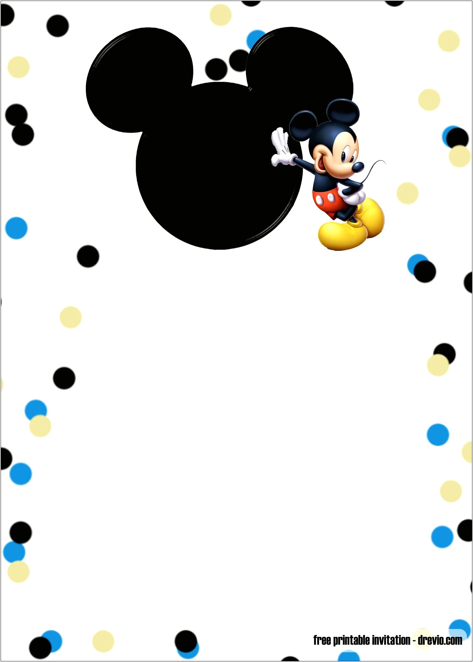 Mickey Mouse Birthday Card Template Free Download