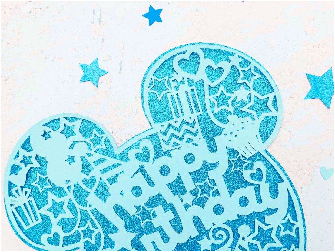 Mickey Mouse Birthday Card Template Free Svg