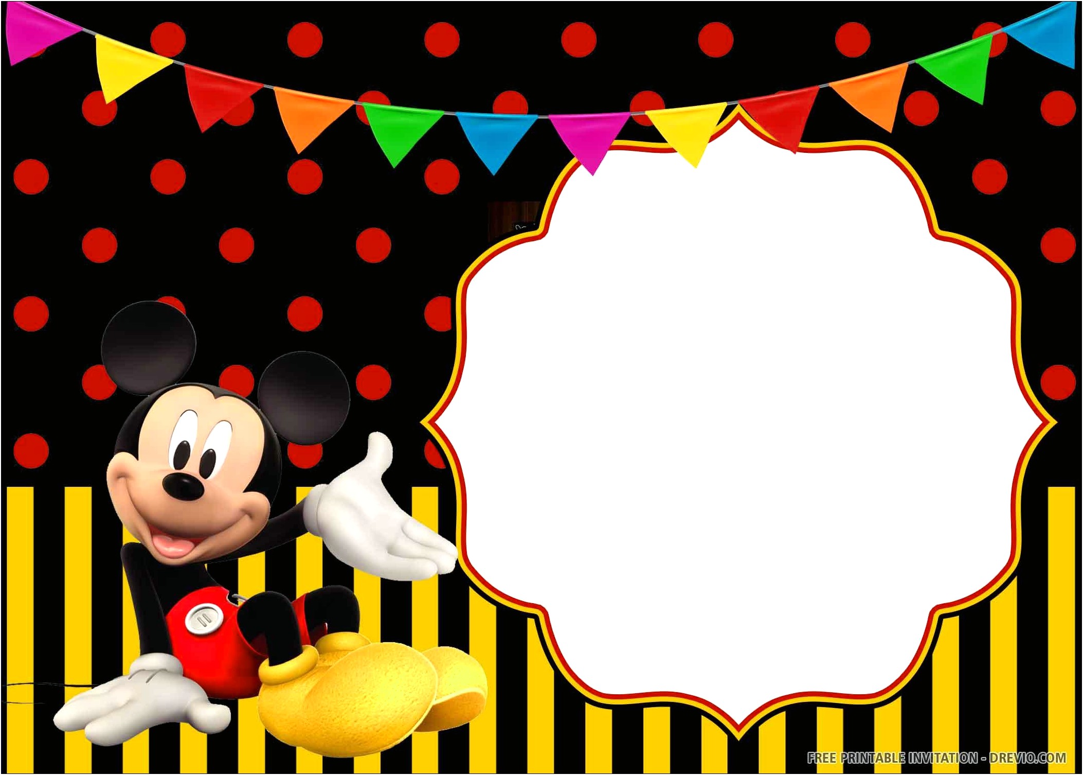 Mickey Mouse Birthday Invitation Free Templates