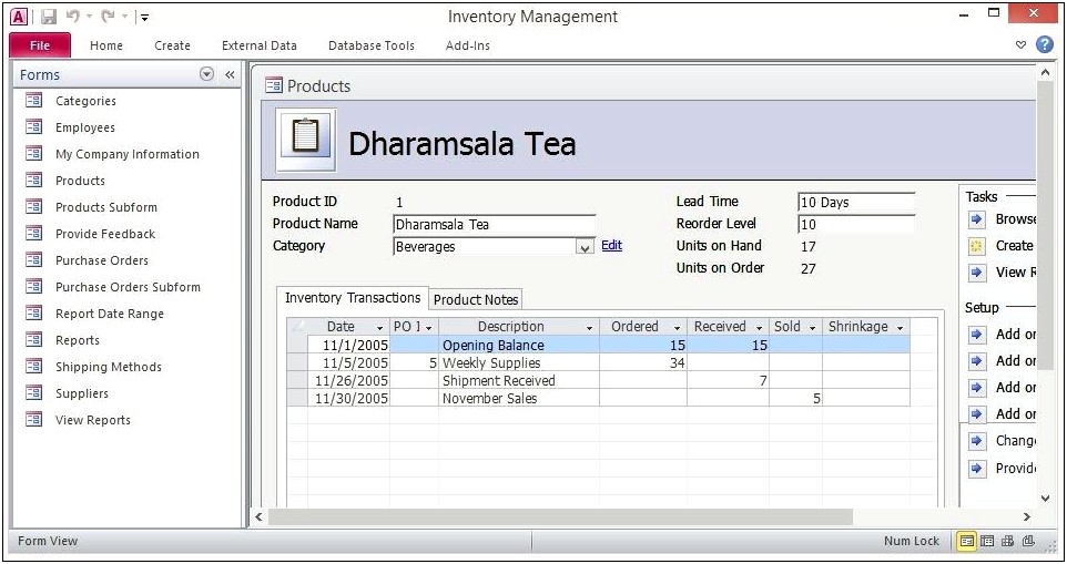 Microsoft Access Inventory Template Free Download
