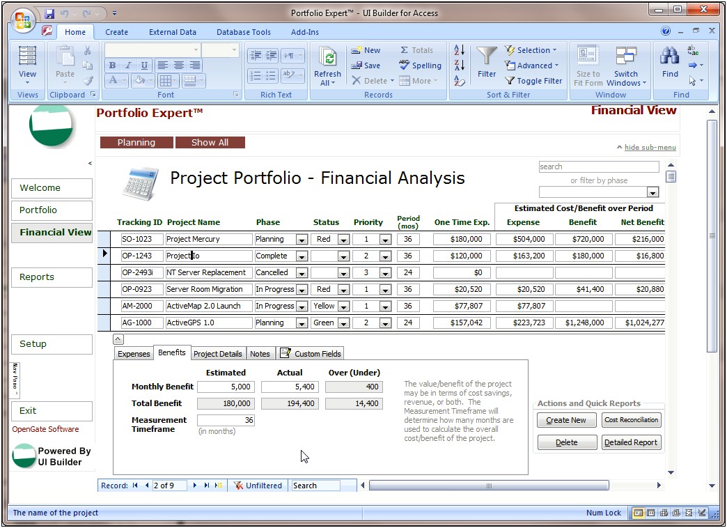 Microsoft Access Project Management Template Free