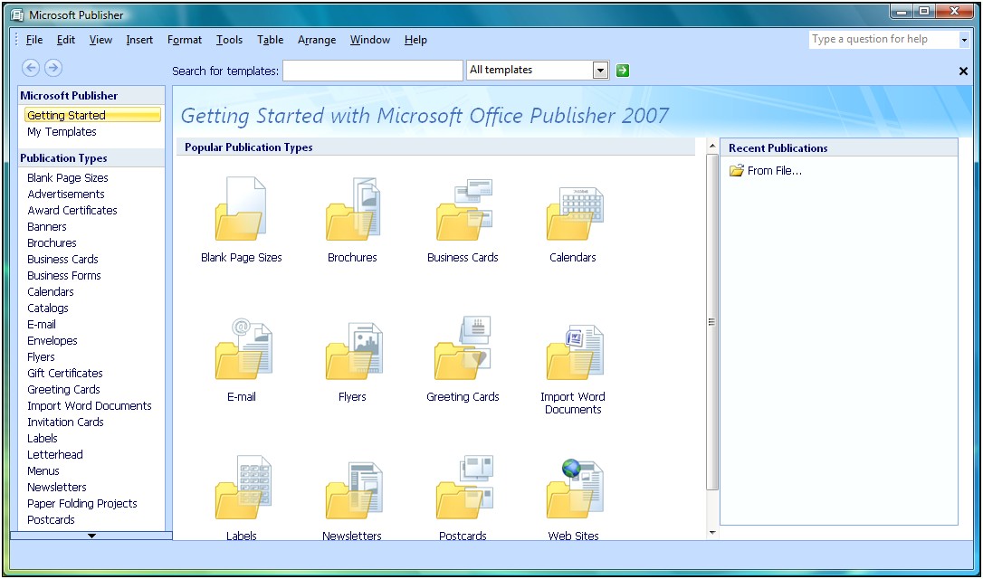 Microsoft Office 2007 Publisher Templates Free Download