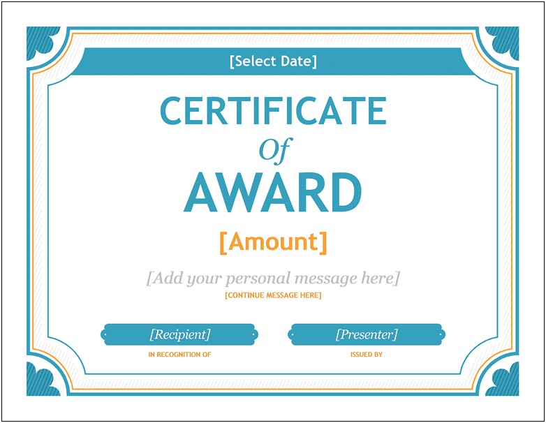 Microsoft Publisher Award Certificate Templates Free Download