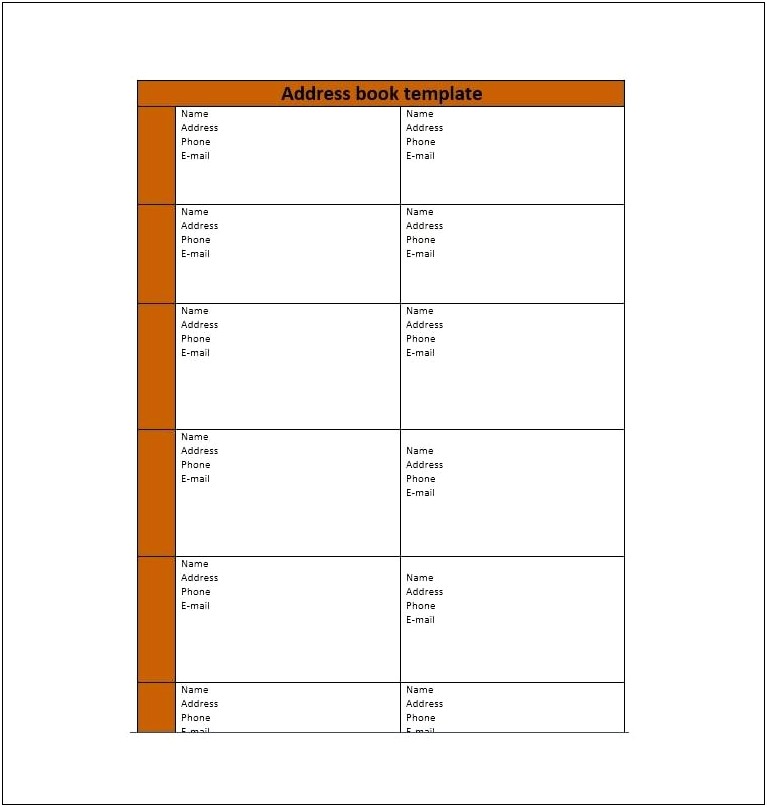 Microsoft Word For Making Address Book Template Free