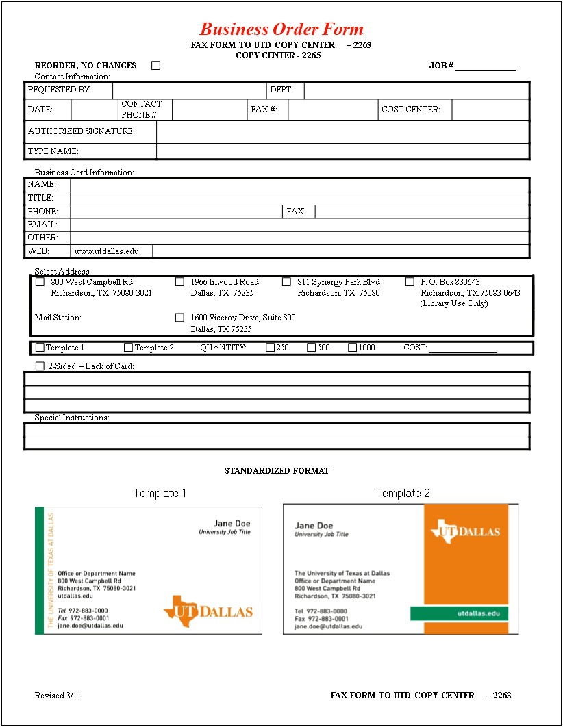 Microsoft Word Order Form Template Free