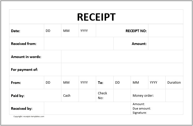 Microsoft Word Receipt Template Free Download