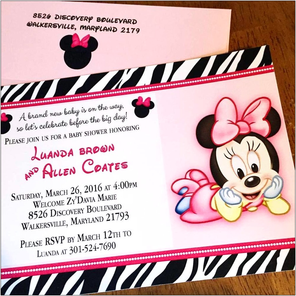 Minnie Mouse Baby Shower Invitations Free Template
