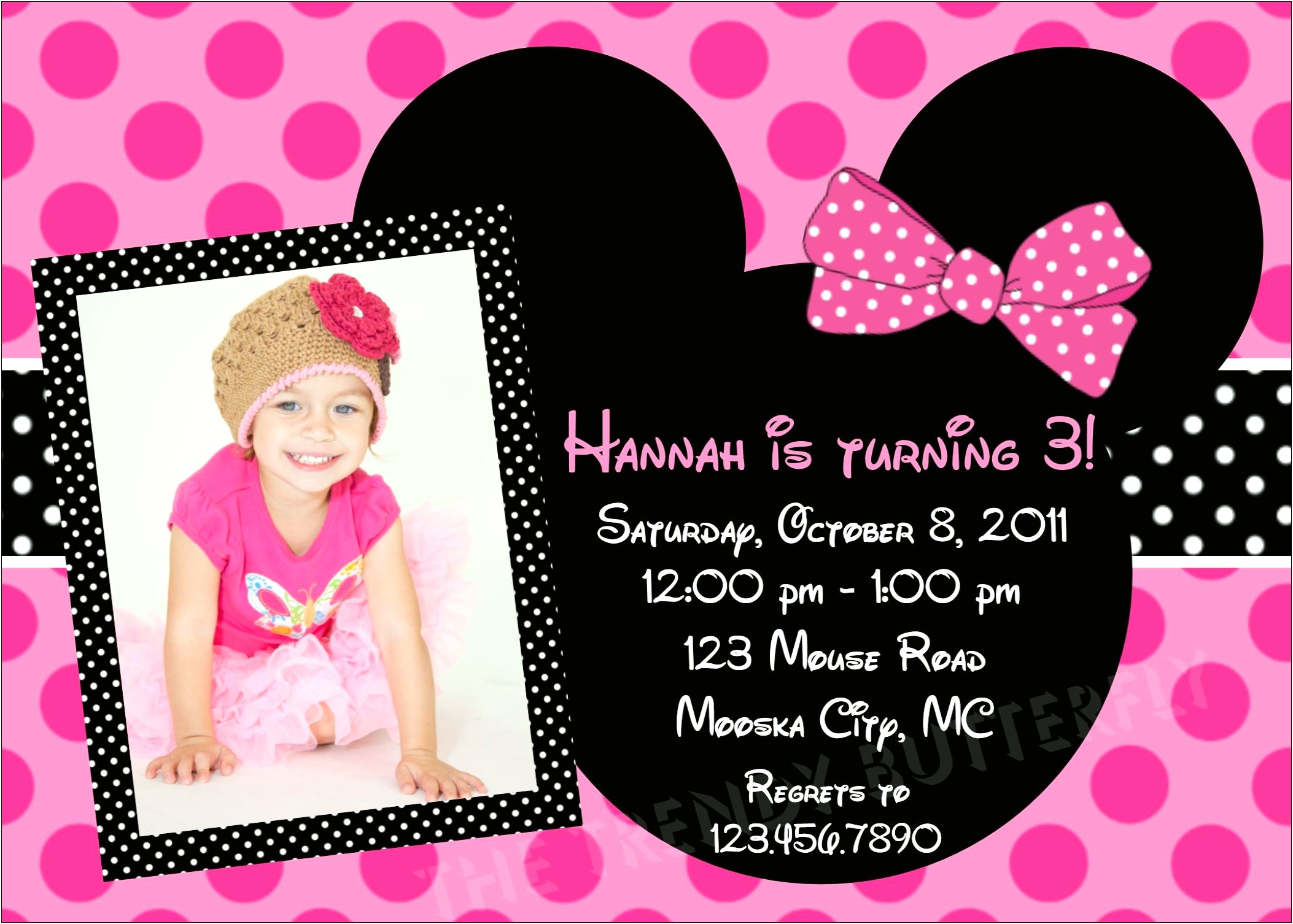 Minnie Mouse Birthday Invitation Template Free Download