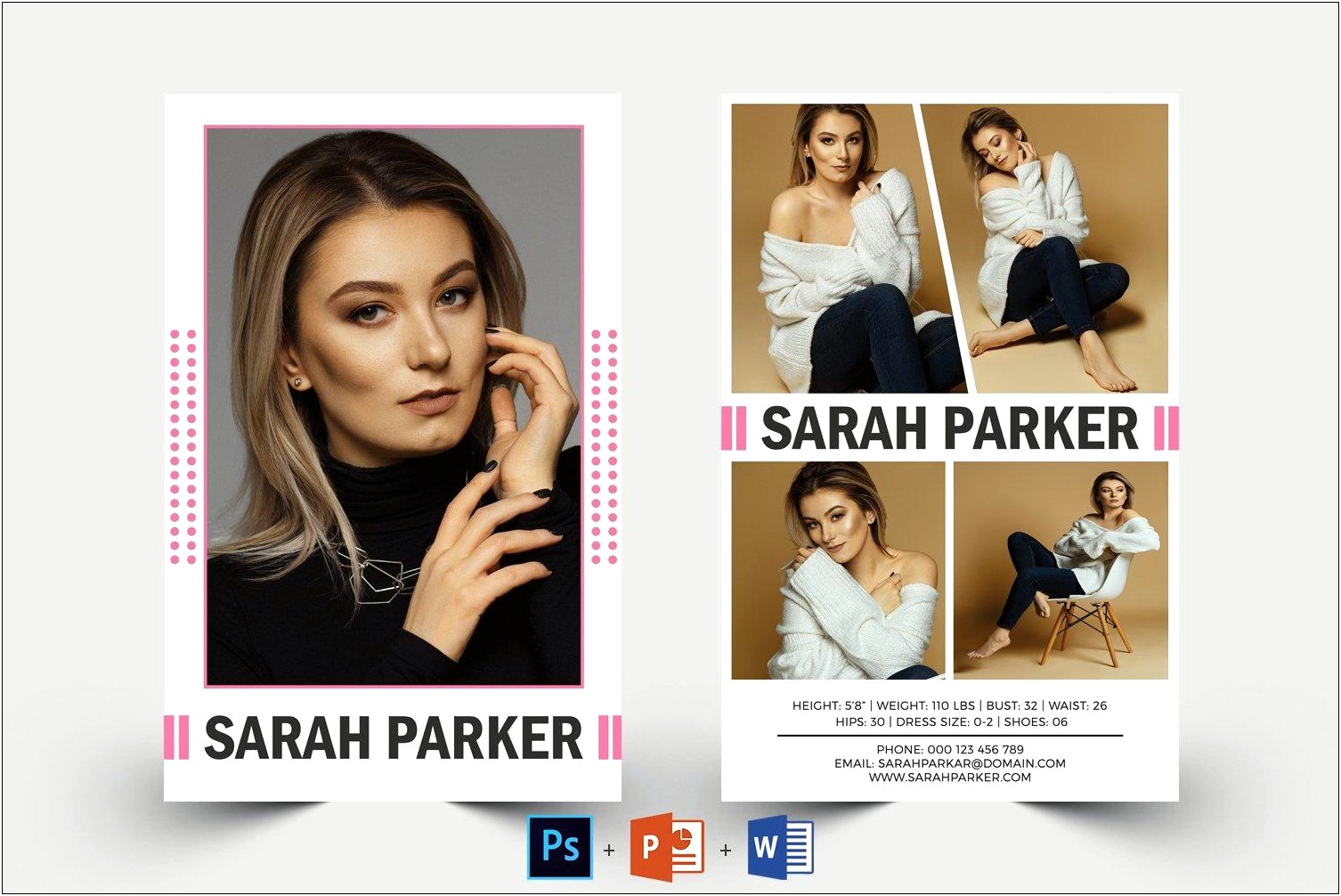 Model Comp Cards Template Free Microsoft Word
