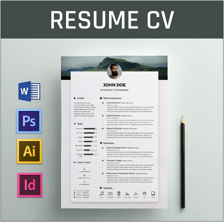Modern Cv Template With Photo Word Free Download
