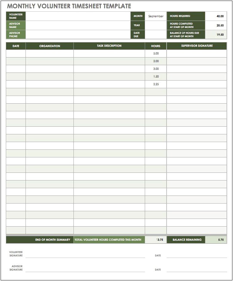 Monthly Timesheet Free Printable Weekly Timesheet Template