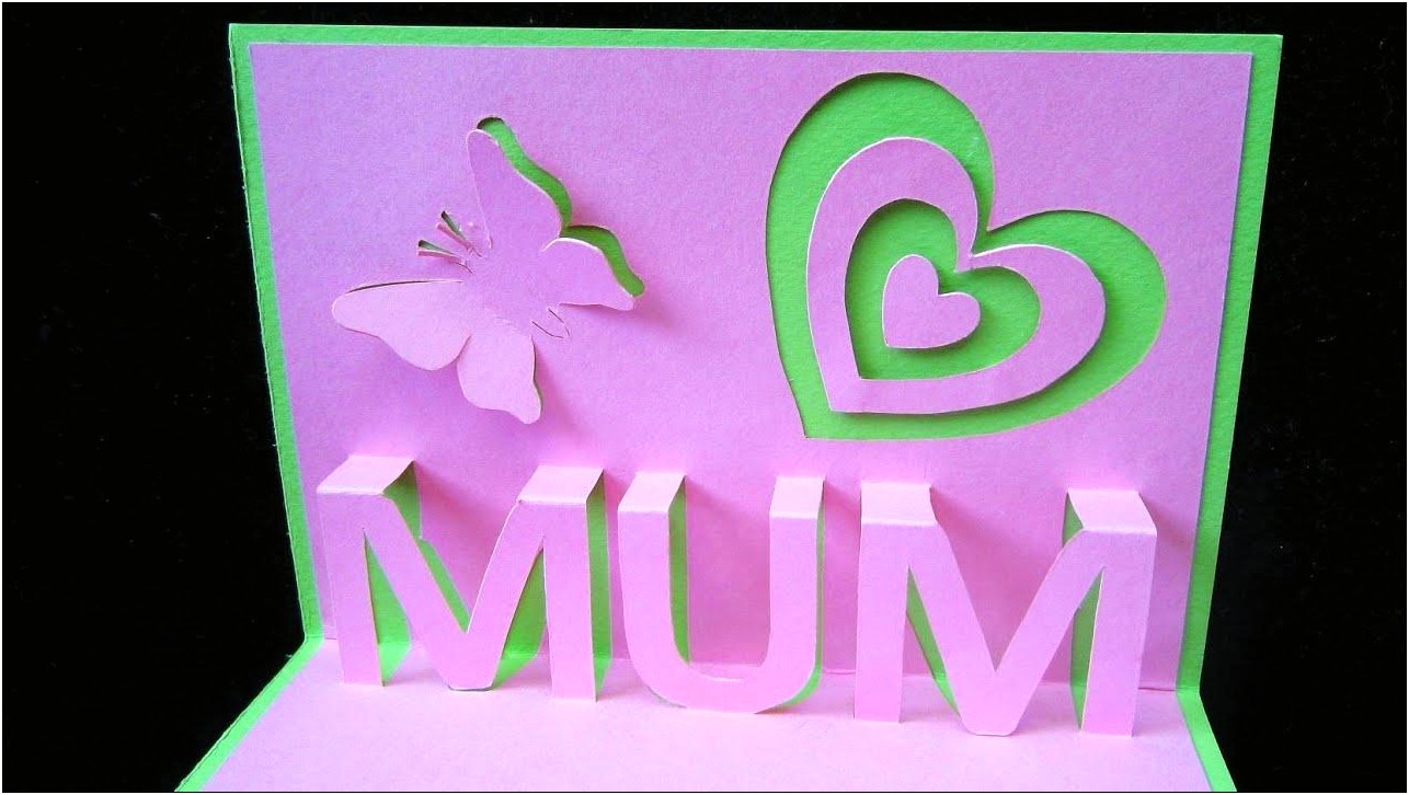 Mother's Day Pop Up Card Template Free