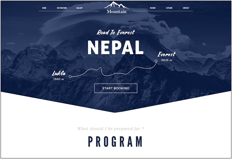 Mountains Free Travel Landing Page Psd Template