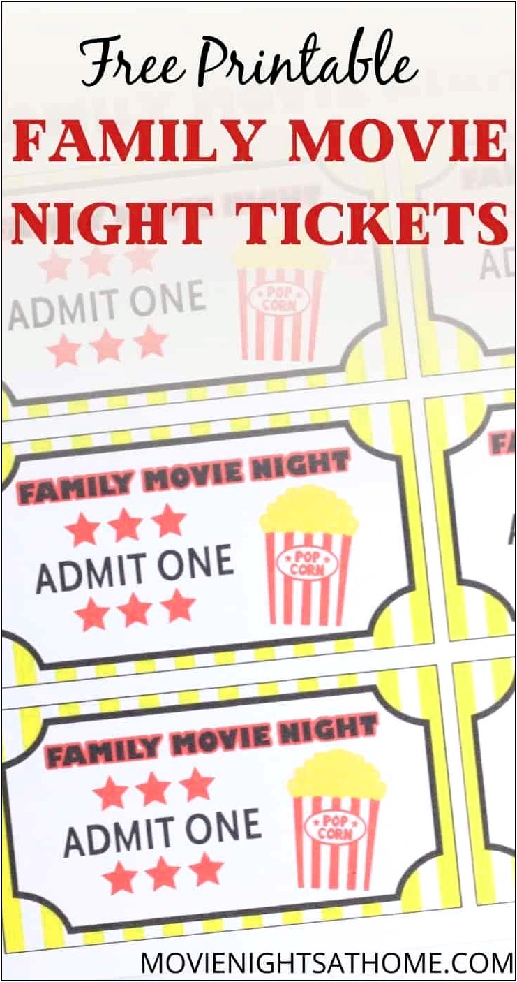 Movie Ticket Invitation Template Free Printable