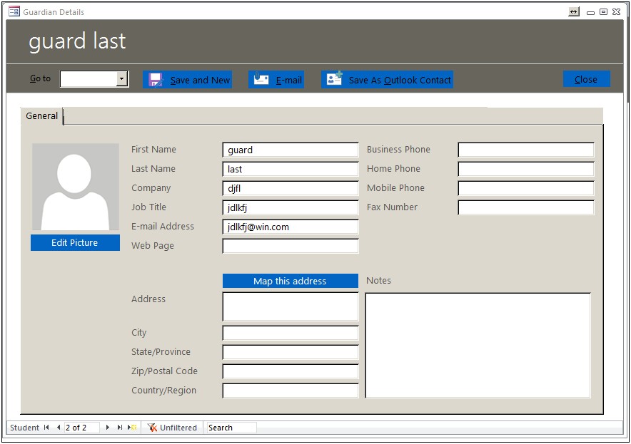 Ms Access Student Database Template Free Download