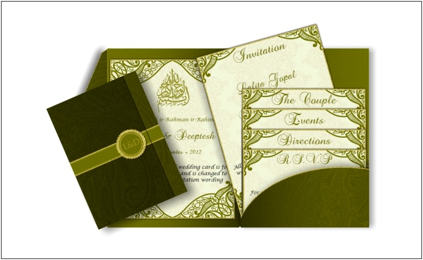 Muslim Wedding Cards Design Templates Free Download