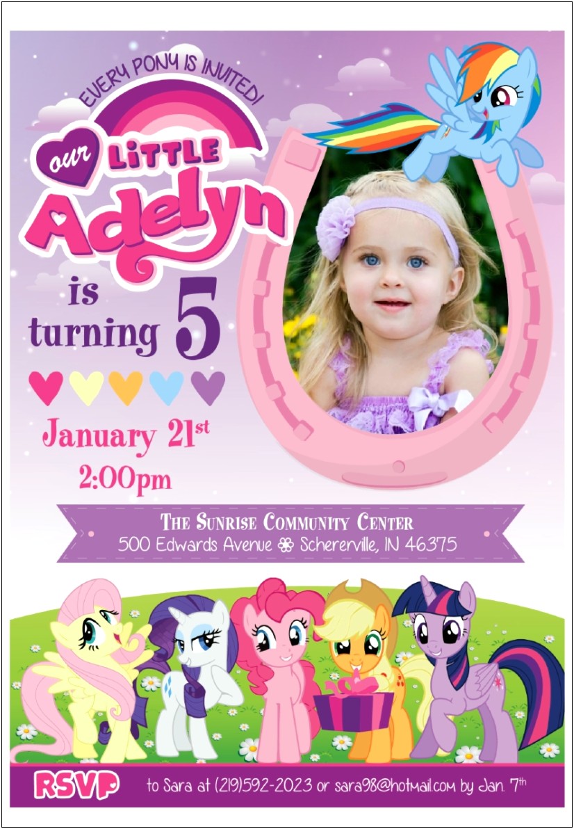 My Little Pony Birthday Invite Template Free
