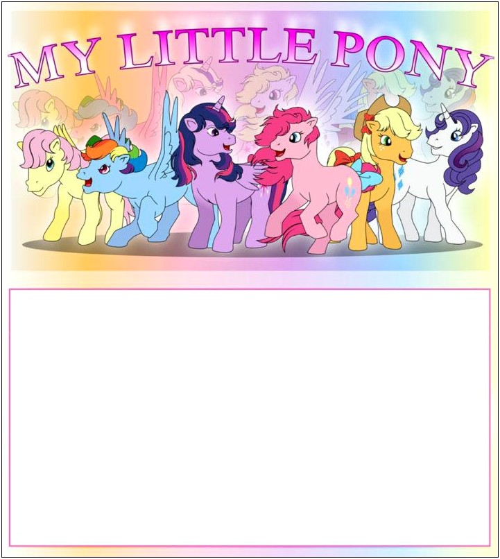 My Little Pony Birthday Party Invitation Template Free