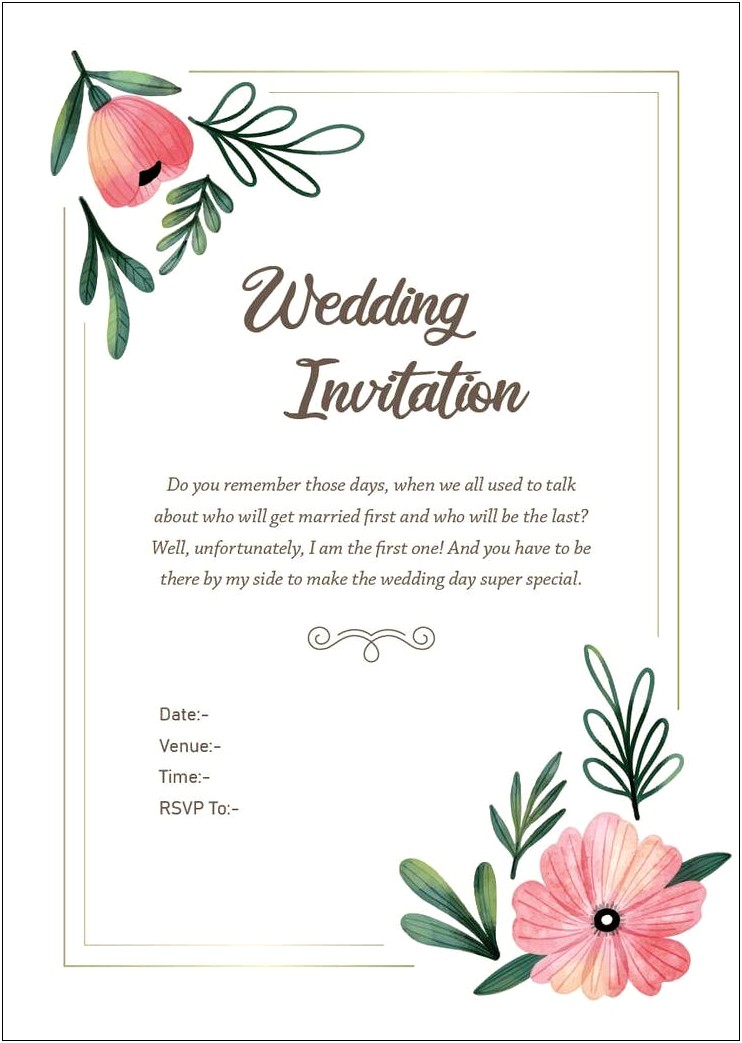 My Wedding Invitation Message To Friends