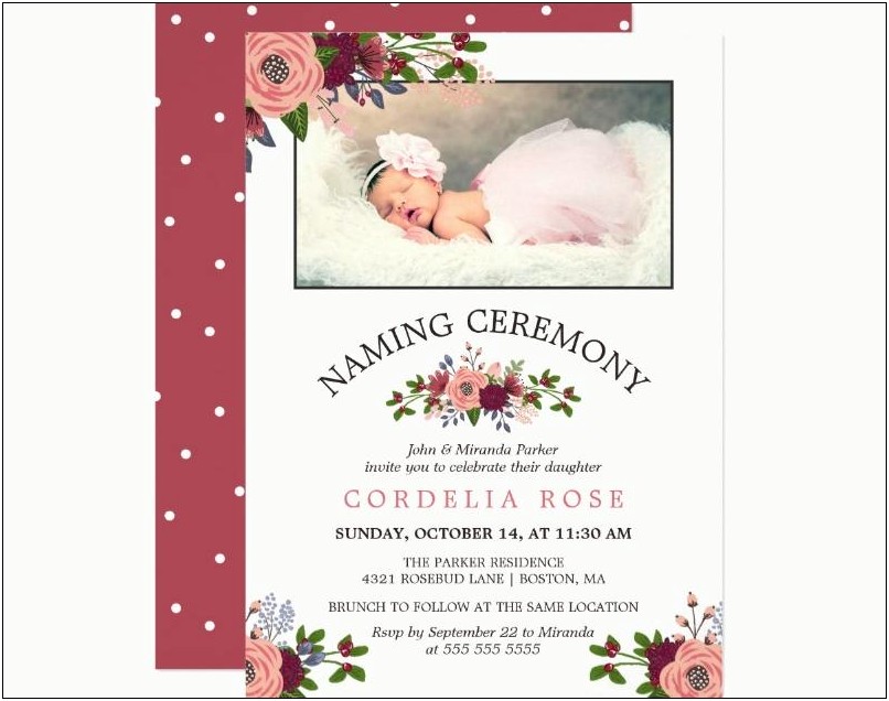 Naming Ceremony Invitation Card Template Free Download Indian